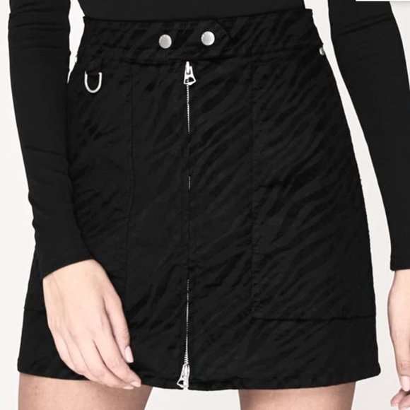 RAG & BONE Biker Mini Skirt in Zebra Print